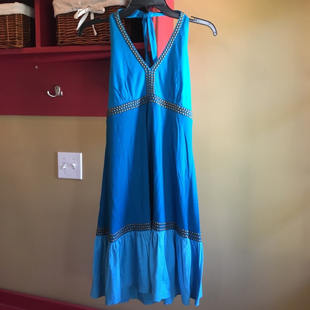 Turquoise halter dress